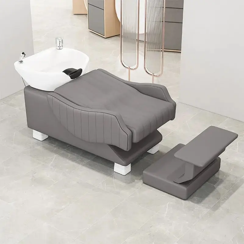 New Modern Synthetic Leather Barbershop Hair Salon Special Half Lying Flush Shampoo Bed with Foot Direct Sales
New Modern Synthetic Leather Barbershop Hair Salon Special Half Lying Flush Shampoo Bed with Foot Direct Sales