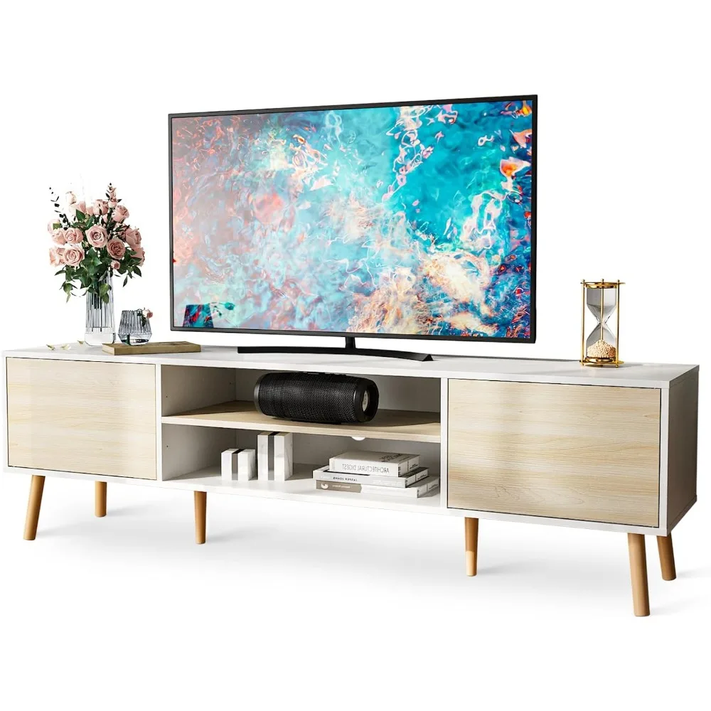 TV Stand for 75 Inch TV, Entertainment Center with Storage, 2 Cabinet Media Console Table, Wood Feet, Living Room, Bedroom
TV Stand for 75 Inch TV, Entertainment Center with Storage, 2 Cabinet Media Console Table, Wood Feet, Living Room, Bedroom