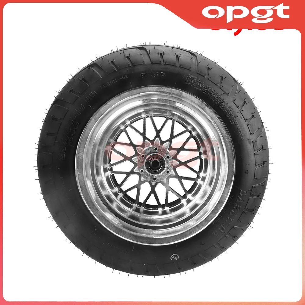OPGT 225/40-10 Бескамерная шина с 10-дюймовой ступицей из сплава для скутера Citycoco Harley Electric Car X7, передние колеса, толстая шина
OPGT 225/40-10 Бескамерная шина с 10-дюймовой ступицей из сплава для скутера Citycoco Harley Electric Car X7, передние колеса, толстая шина