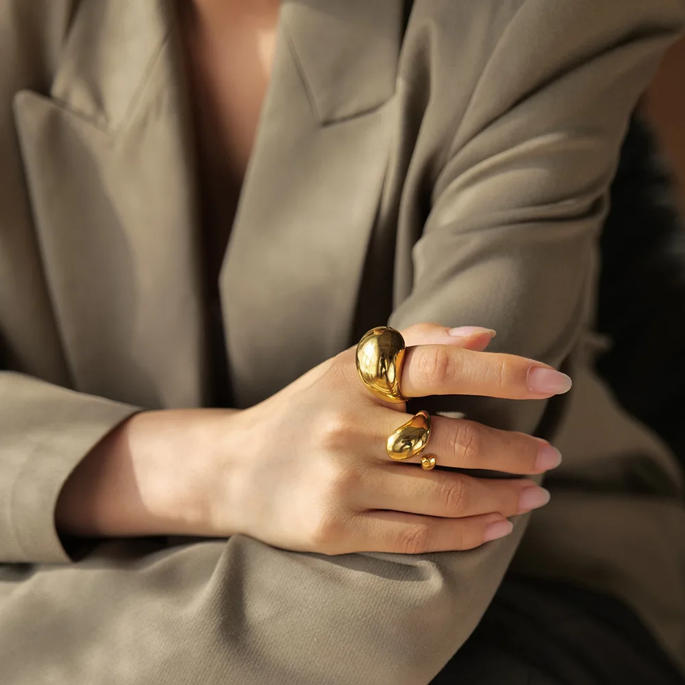 Stainless Steel PVD 18K Gold Plated Tarnish Waterproof Stackable Rings For Woman Jewelry Wholesale Trendy
Stainless Steel PVD 18K Gold Plated Tarnish Waterproof Stackable Rings For Woman Jewelry Wholesale Trendy