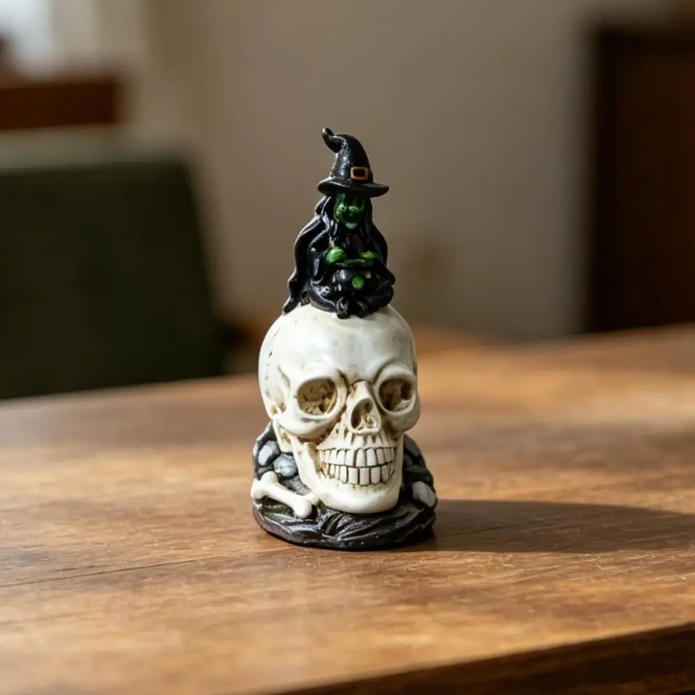 Hand-Painted Skull Decoration Spooky Resin Witch Skull Figurine Gothic Skeleton Sculpture for Shelf Halloween Desktop Ornament
Hand-Painted Skull Decoration Spooky Resin Witch Skull Figurine Gothic Skeleton Sculpture for Shelf Halloween Desktop Ornament