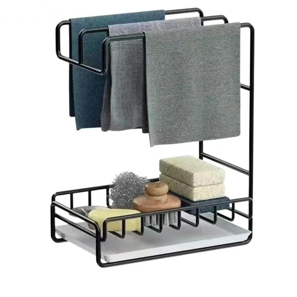 New 2-Tier Kitchen Organizer Rack Wall-mounted Carbon Steel Towel Holder Space-Saving Multi-Functional Sponge Holder Kitchen
New 2-Tier Kitchen Organizer Rack Wall-mounted Carbon Steel Towel Holder Space-Saving Multi-Functional Sponge Holder Kitchen