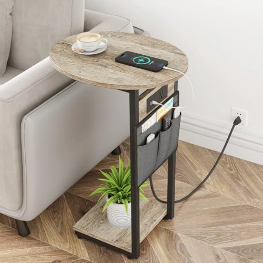 C Shaped End Table with Charging Station Small Side Table for Couch Slide Under Sofa Table for Living Room Bedroom Round Couch
C Shaped End Table with Charging Station Small Side Table for Couch Slide Under Sofa Table for Living Room Bedroom Round Couch
