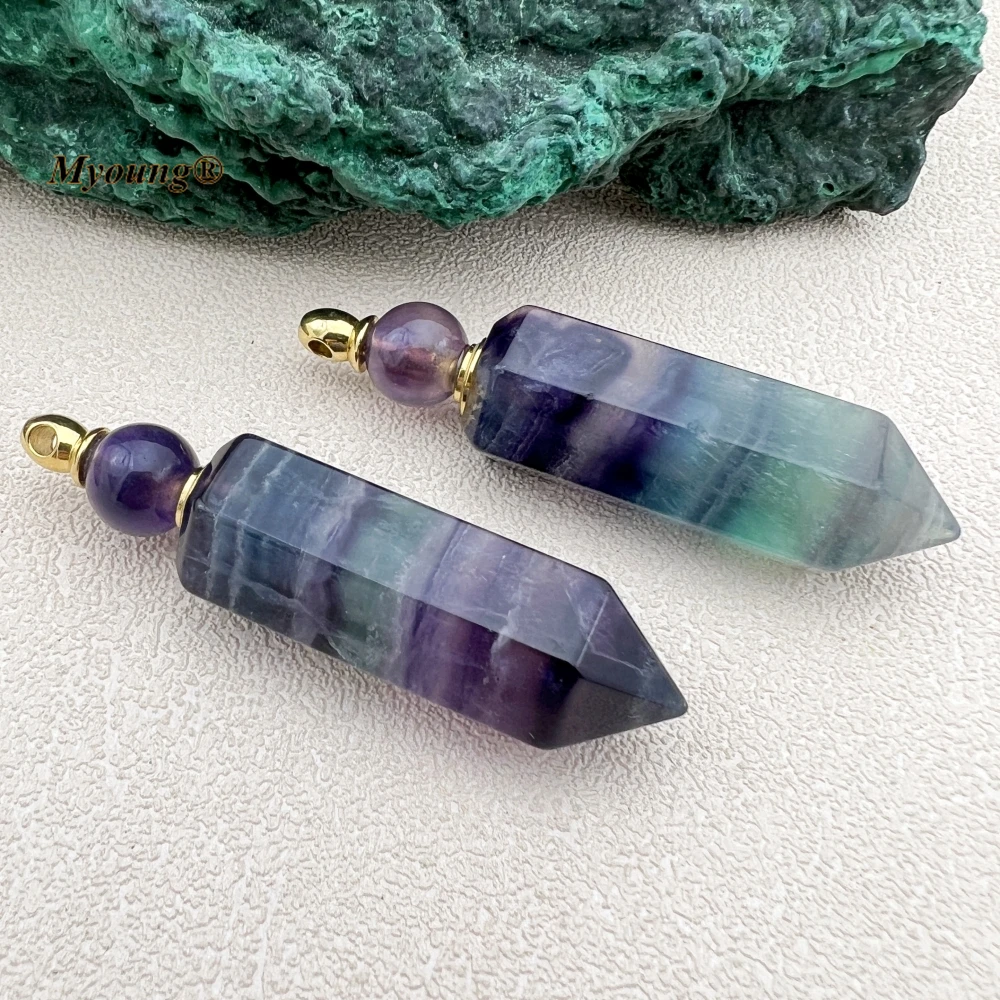 2PCS Large Natural Crystal Fluorite Hexagonal Point Perfume Bottle Pendant For Women Essential Oil Vial Jewelry MY231069
2PCS Large Natural Crystal Fluorite Hexagonal Point Perfume Bottle Pendant For Women Essential Oil Vial Jewelry MY231069