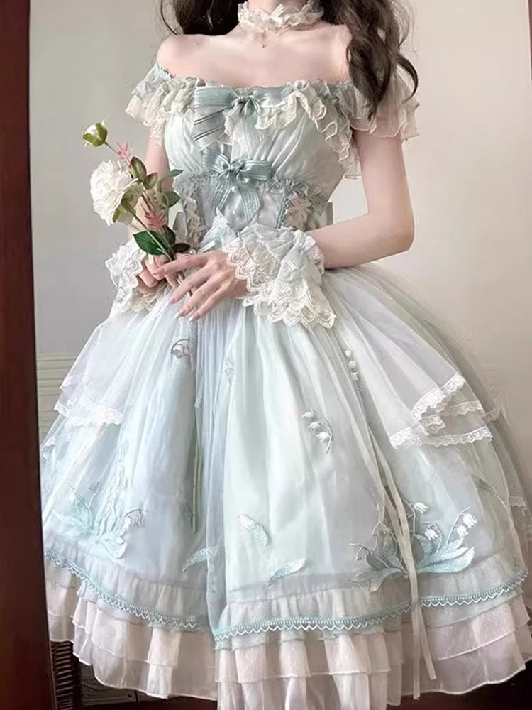 Elegant Embroidered Princess Skirt Sweet Grass Color Lolita Adult Ceremony Luxury Dress Fairy Tale Princess Gown
Elegant Embroidered Princess Skirt Sweet Grass Color Lolita Adult Ceremony Luxury Dress Fairy Tale Princess Gown
