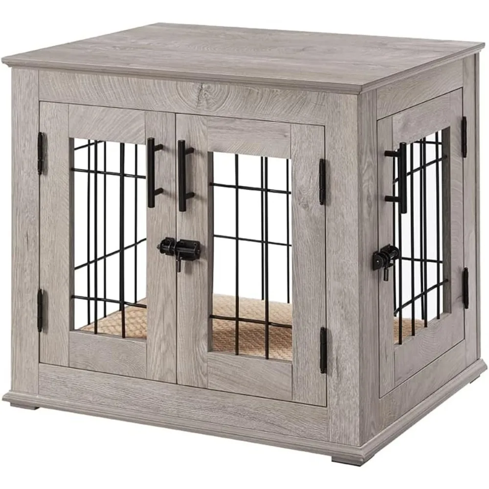 Furniture Style Dog Crate End Table, Double Doors Wooden Wire Dog Kennel with Pet Bed, Pet Crate Dog House Indoor Medium Large
Furniture Style Dog Crate End Table, Double Doors Wooden Wire Dog Kennel with Pet Bed, Pet Crate Dog House Indoor Medium Large