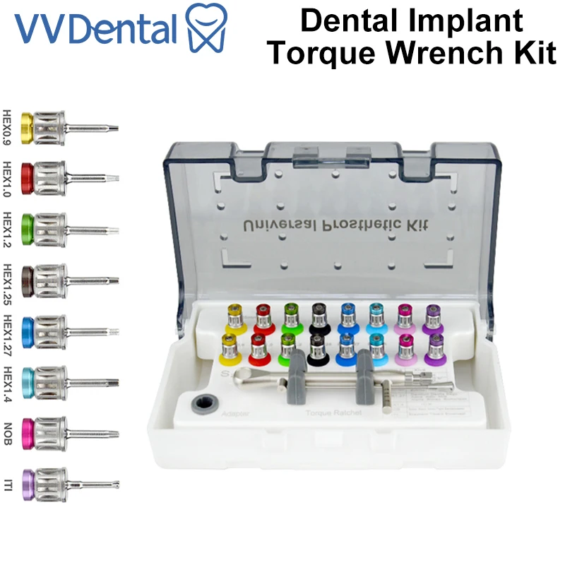 VVDental Dental Implant Torque Wrench Screwdriver Prosthetic Kit Ratchet Drivers 10-70NCM with 16pcs ScrewDriver Implant Repair
VVDental Dental Implant Torque Wrench Screwdriver Prosthetic Kit Ratchet Drivers 10-70NCM with 16pcs ScrewDriver Implant Repair