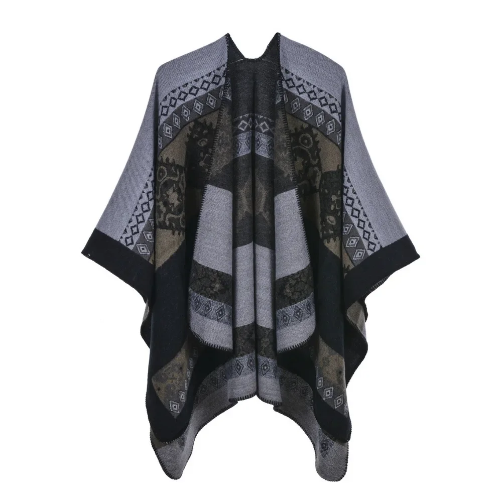 Autumn Winter Female Cloak Women Shawl Retro Split Warm Imitation Cashmere Scarf Shawl Ponchos Capes P2
Autumn Winter Female Cloak Women Shawl Retro Split Warm Imitation Cashmere Scarf Shawl Ponchos Capes P2