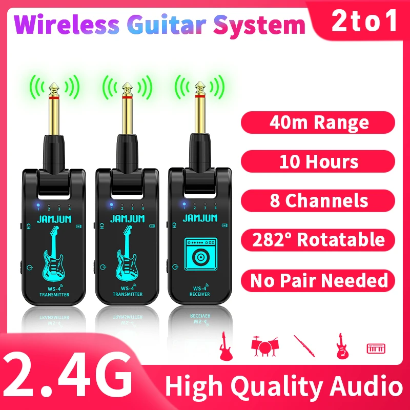 JAMJUM WS-4 2 TO 1 2.4GHz HD Digital Audio Transmission,Transmission distance,10 hours battery life
JAMJUM WS-4 2 TO 1 2.4GHz HD Digital Audio Transmission,Transmission distance,10 hours battery life