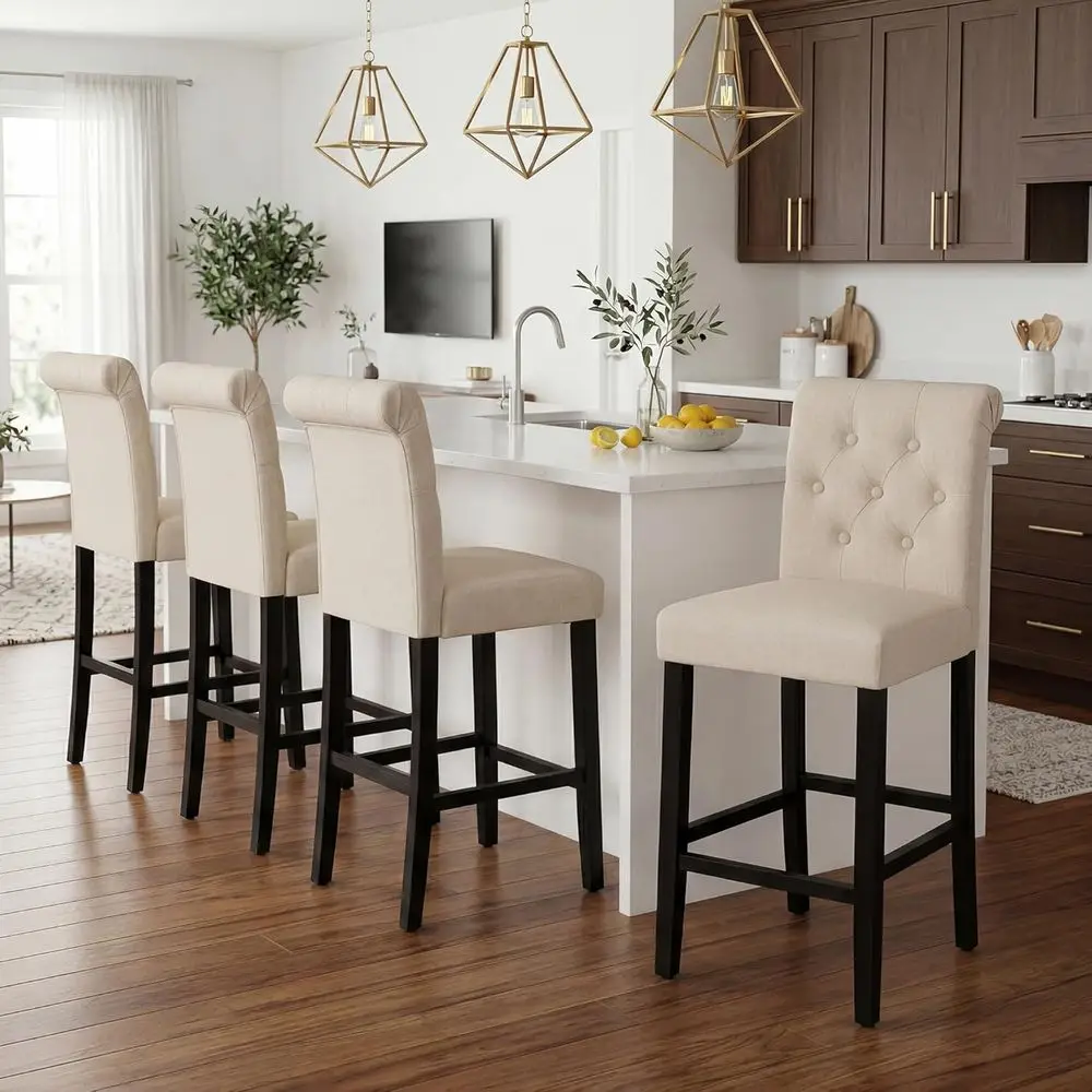 24 Inch Bar Stools or Kitchen Island, Set o 4 abric Barstools Upholstered Back Counter Bar Stools with Button Tuted Decoration L
24 Inch Bar Stools or Kitchen Island, Set o 4 abric Barstools Upholstered Back Counter Bar Stools with Button Tuted Decoration L