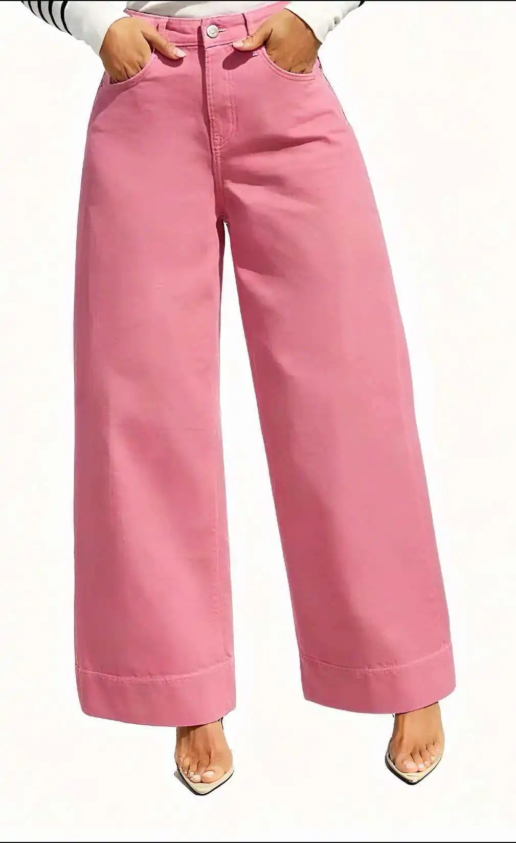Pink High-Waisted Wide-Leg Women's Jeans Slimming Straight-Leg Trousers Casual Versatile Comfort Fit High Waist Pants
Pink High-Waisted Wide-Leg Women's Jeans Slimming Straight-Leg Trousers Casual Versatile Comfort Fit High Waist Pants