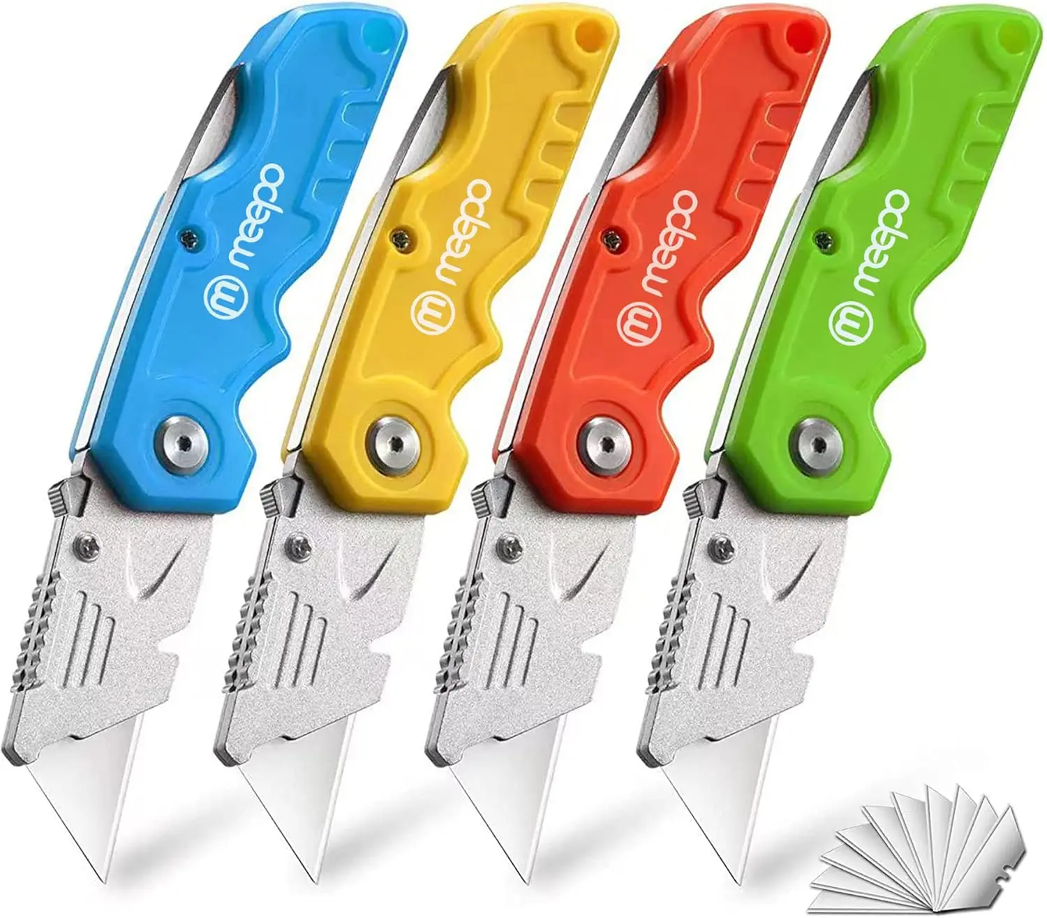 Box Cutter, 4-Pack Tough Folding Box Cutter for Heavy Duty Purpose, Razor Sharp Blade, Comfortable Handle, with Extra 10-Piece Blades, Can Cut Drywall, Sheet Plastic, Linoleum, Boxes, Rope
Box Cutter, 4-Pack Tough Folding Box Cutter for Heavy Duty Purpose, Razor Sharp Blade, Comfortable Handle, with Extra 10-Piece Blades, Can Cut Drywall, Sheet Plastic, Linoleum, Boxes, Rope