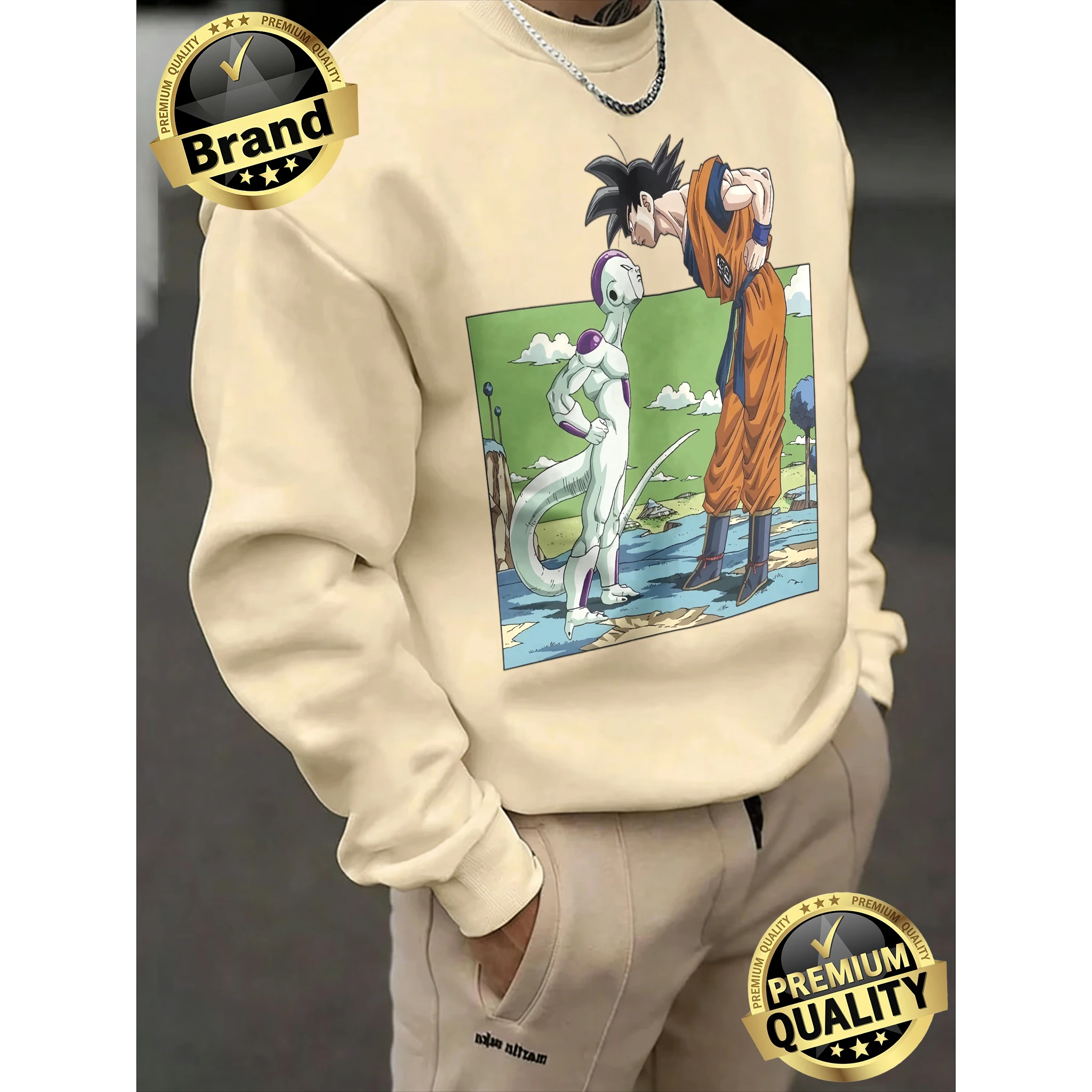 Мужская толстовка оверсайз унисекс из 100% хлопка с принтом Dragon Ball Goku vs Frieza, коллекция Весна-Осень 2026, для фитнеса и уличной моды
Мужская толстовка оверсайз унисекс из 100% хлопка с принтом Dragon Ball Goku vs Frieza, коллекция Весна-Осень 2026, для фитнеса и уличной моды