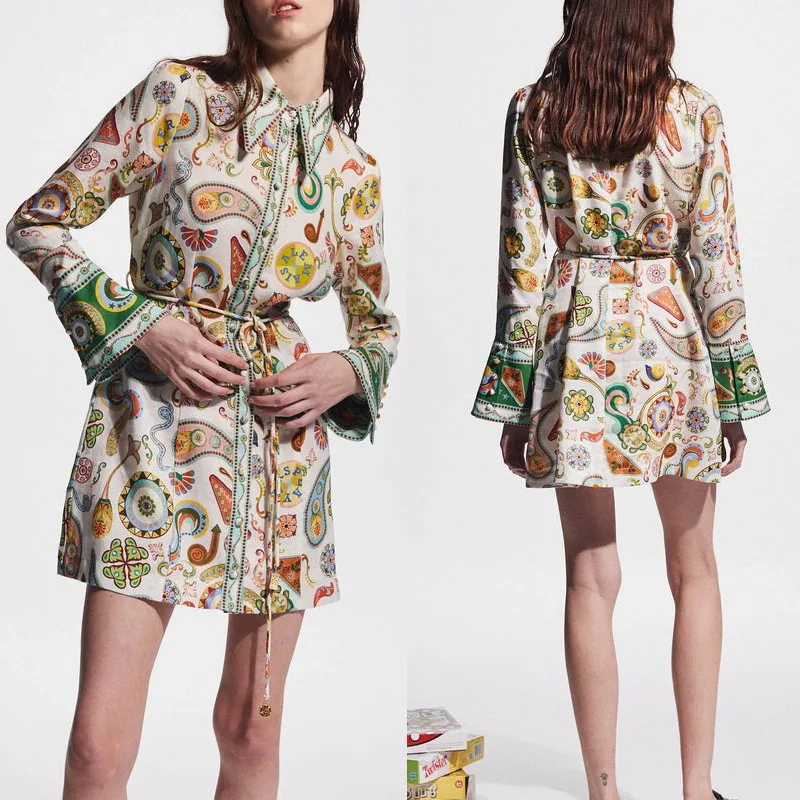 Elegant Socialite Lapel Tie Waist Positioning Printed Linen Vacation Long Sleeve Dress For Women Evening Dresses Boho Sexy Y2k、
Elegant Socialite Lapel Tie Waist Positioning Printed Linen Vacation Long Sleeve Dress For Women Evening Dresses Boho Sexy Y2k、