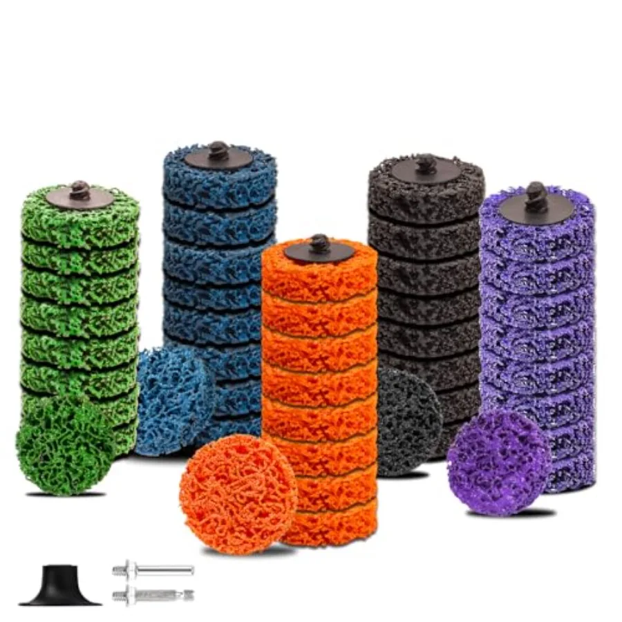 46 PCS 2 Inch Quick Change Strip Discs Multi-Color Kit - Paint and Rust Removal Wheel for Die Grinder/Drill with 1/4" Roll Lock
46 PCS 2 Inch Quick Change Strip Discs Multi-Color Kit - Paint and Rust Removal Wheel for Die Grinder/Drill with 1/4" Roll Lock
