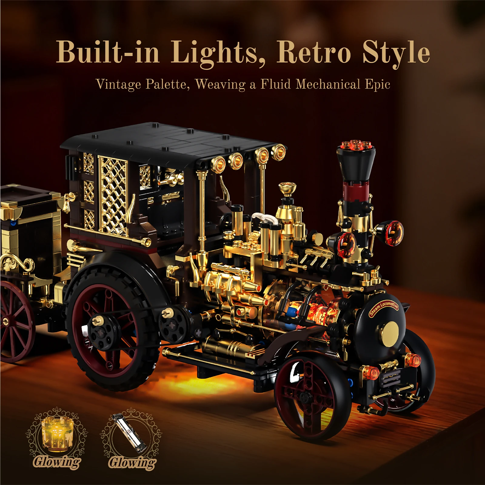 1331PCS New Retro Steam Car Building Blocks Classic Vintage Vehicle Model with Light Effect Art Display Bricks Toy for Gift
1331PCS New Retro Steam Car Building Blocks Classic Vintage Vehicle Model with Light Effect Art Display Bricks Toy for Gift