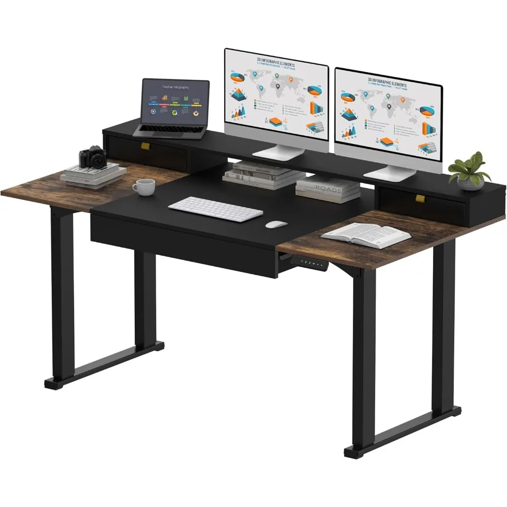 Height-Adjustable Electric Standing Desk with Drawers, 63" x 32" Desk for Home Office, featuring 3 Pre-set Heights for Comfortab
Height-Adjustable Electric Standing Desk with Drawers, 63" x 32" Desk for Home Office, featuring 3 Pre-set Heights for Comfortab