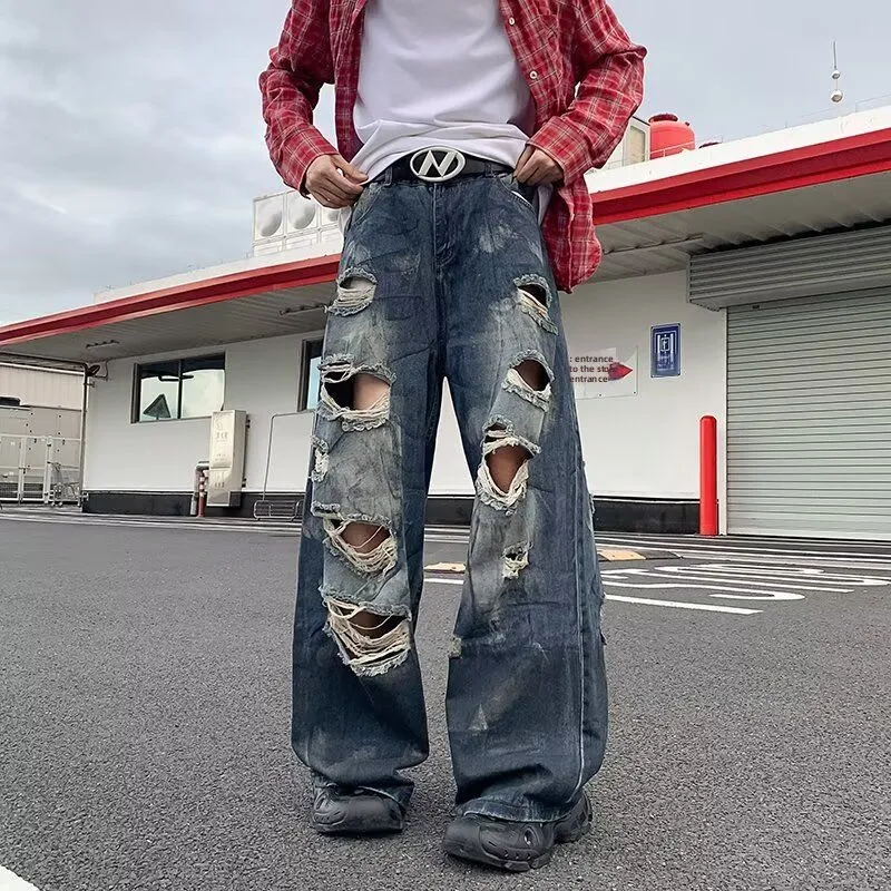 Мужские джинсы American Street Sle, весенне-осенние свободные брюки с высокой талией и водной талией, прямые длинные брюки
Мужские джинсы American Street Sle, весенне-осенние свободные брюки с высокой талией и водной талией, прямые длинные брюки