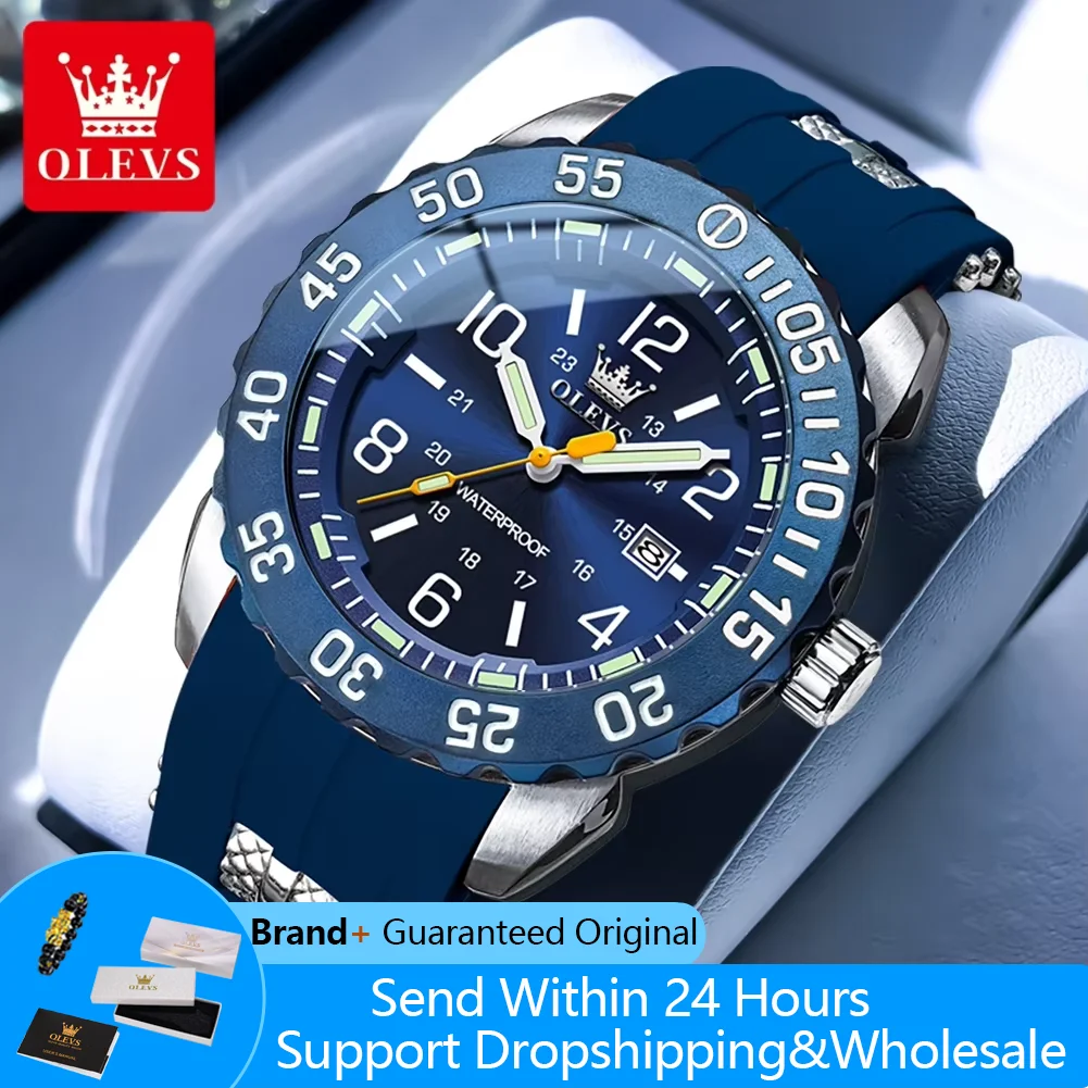 OLEVS 3688 Luxury Watches For Men Fashion Silicone Strap Quartz Man Watch 44mm Big Dial Waterproof Luminous Men's Sports Watches
OLEVS 3688 Luxury Watches For Men Fashion Silicone Strap Quartz Man Watch 44mm Big Dial Waterproof Luminous Men's Sports Watches