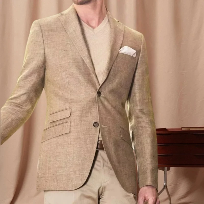 Men's Linen Blazer Jacket Business Two-Button Casual Sports Coat Slim-Fit Wedding Suits Formal Wear High-End Mens Suit Party
Men's Linen Blazer Jacket Business Two-Button Casual Sports Coat Slim-Fit Wedding Suits Formal Wear High-End Mens Suit Party