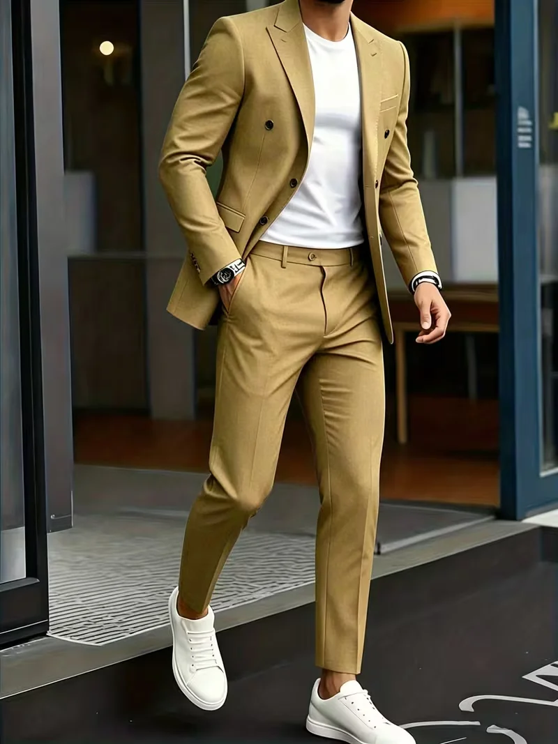 Hot Trend Mustard Yellow Double Breasted Men Suit 2PCS Luxury Slim Fit Blazer Pants Stylish Daily Party Dating Outfit
Hot Trend Mustard Yellow Double Breasted Men Suit 2PCS Luxury Slim Fit Blazer Pants Stylish Daily Party Dating Outfit