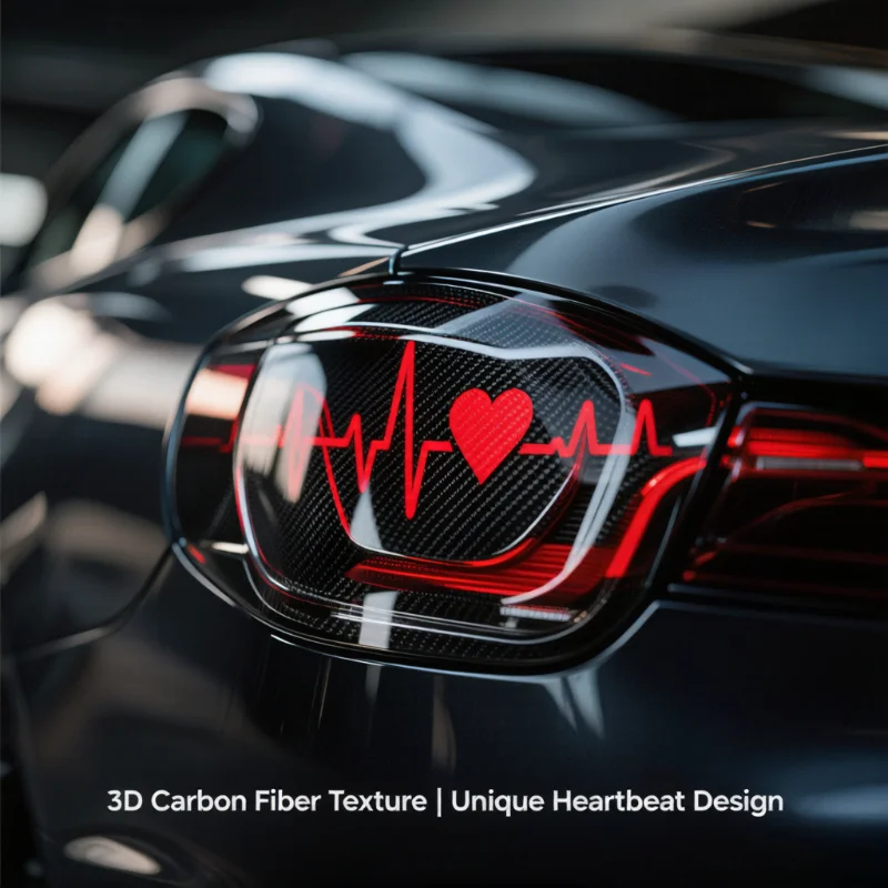 2Pcs 3D Carbon Fiber Heartbeat Brake Light Sticker, Creative Red Heart Rear Tail Light Decal for Car Exterior Styling
2Pcs 3D Carbon Fiber Heartbeat Brake Light Sticker, Creative Red Heart Rear Tail Light Decal for Car Exterior Styling