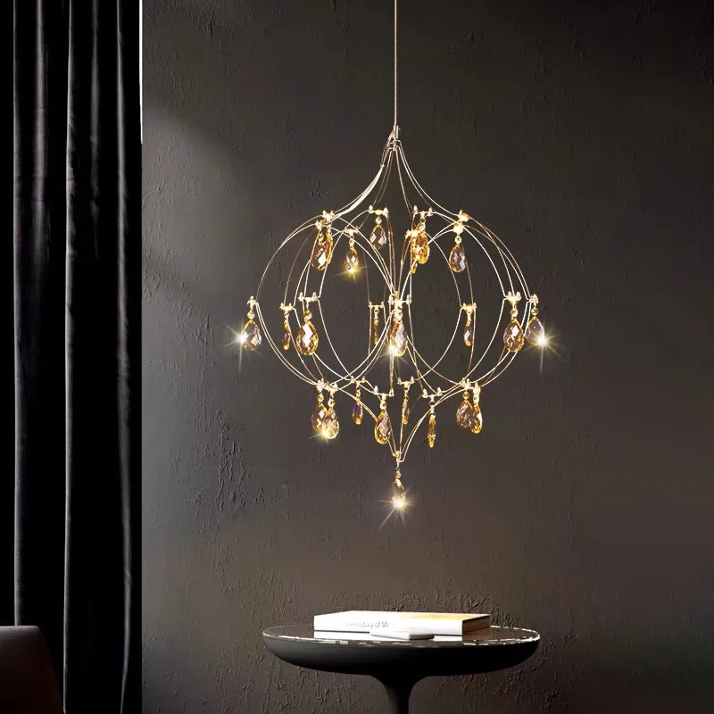 Romantic bedroom crystal light minimalist restaurant pendant light 304 stainless steel living room wardrobe coffee shop pendant
Romantic bedroom crystal light minimalist restaurant pendant light 304 stainless steel living room wardrobe coffee shop pendant