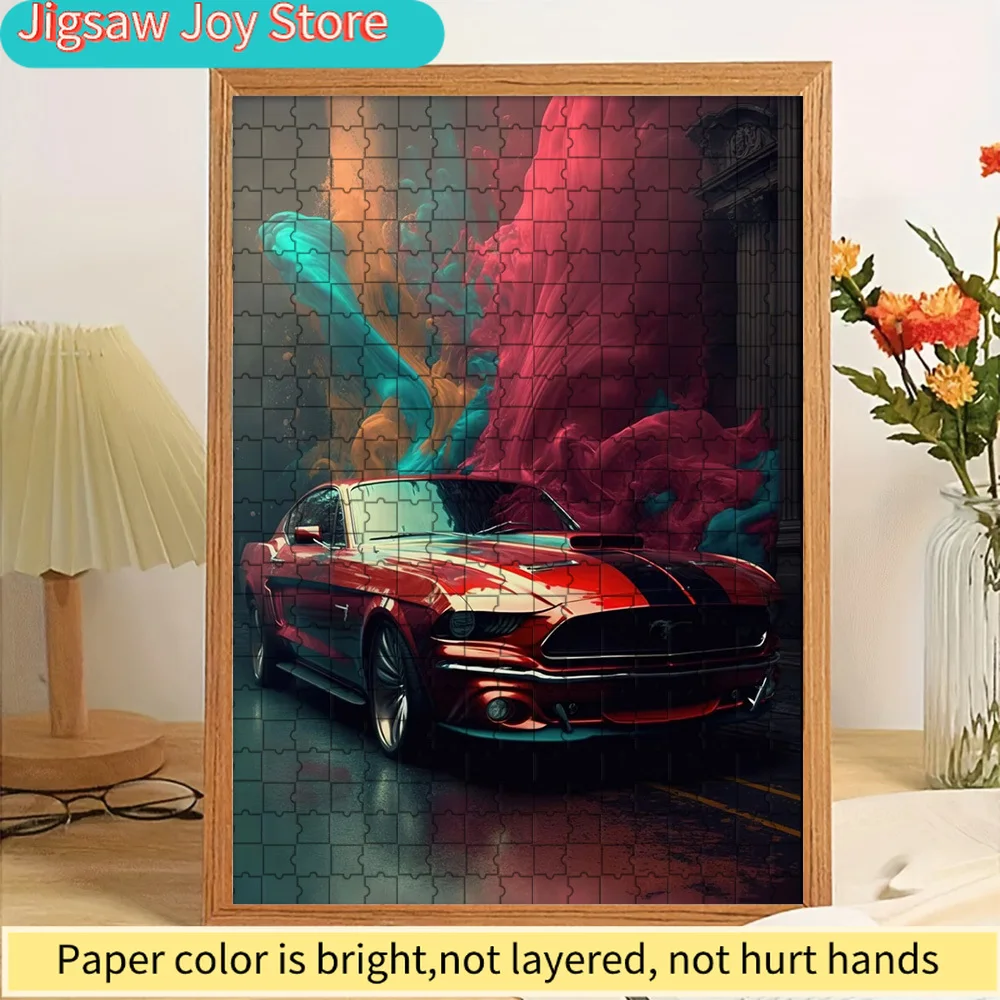 Paper Jigsaw Puzzle Classic Red Ford Mustang with Black Stripes Art Print Wall Decor Vintage American Muscle Car with Vibrant Co
Paper Jigsaw Puzzle Classic Red Ford Mustang with Black Stripes Art Print Wall Decor Vintage American Muscle Car with Vibrant Co