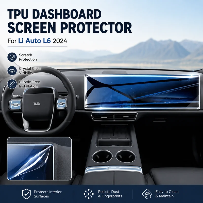 TPU Dashboard Screen Protector Film for Li Auto L6 2024 - Interior Trim Protection, Car Accessories, Easy Installation
TPU Dashboard Screen Protector Film for Li Auto L6 2024 - Interior Trim Protection, Car Accessories, Easy Installation
