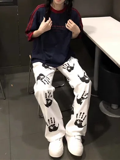 Мужские джинсы в американском ретро-стиле с принтом пальм, прямые, расклешенные, в стиле хип-хоп, белые, повседневные, свободного кроя, летние
Мужские джинсы в американском ретро-стиле с принтом пальм, прямые, расклешенные, в стиле хип-хоп, белые, повседневные, свободного кроя, летние