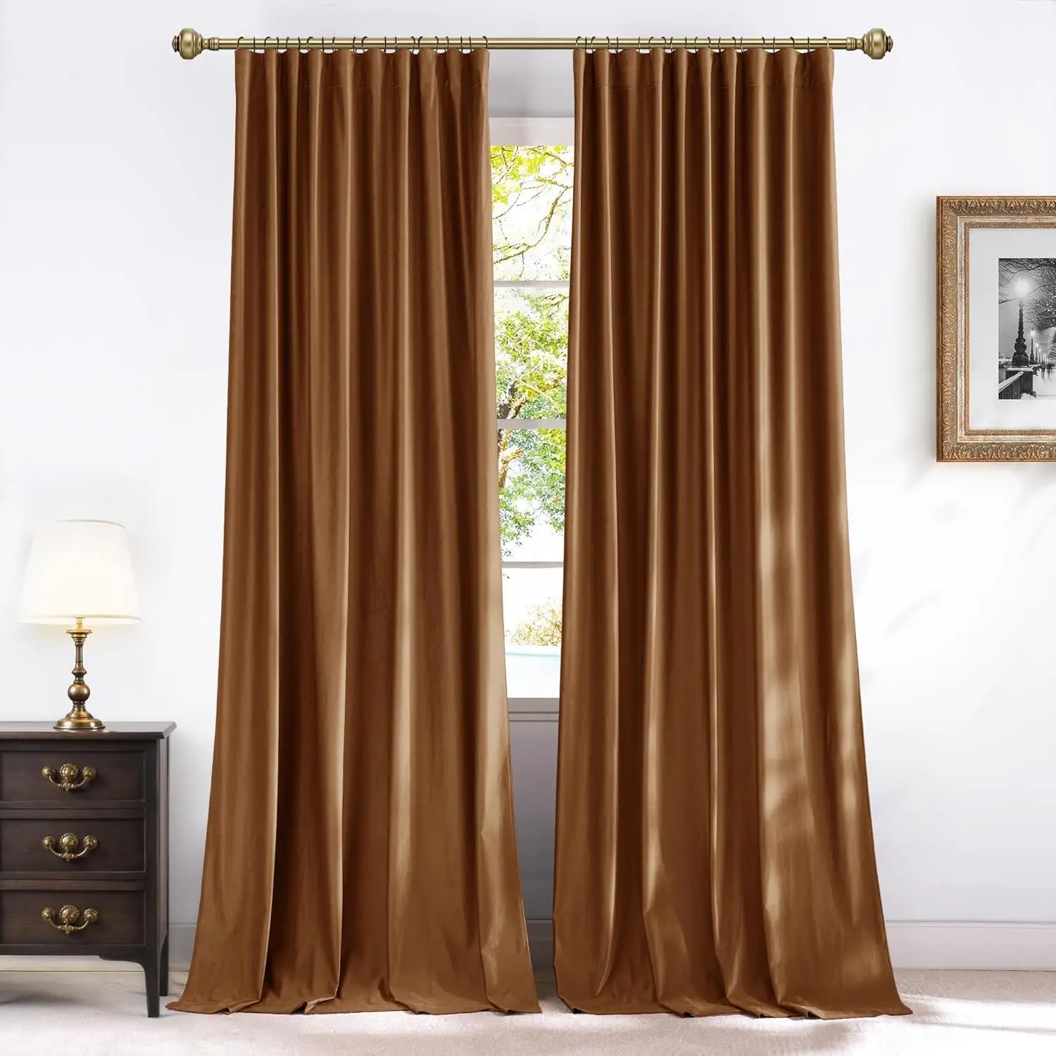 Room Darkening Bronze Velvet Curtains 120 inch Length for Large Sliding Door, Thermal Insulated Drapes for Living Room,
Room Darkening Bronze Velvet Curtains 120 inch Length for Large Sliding Door, Thermal Insulated Drapes for Living Room,