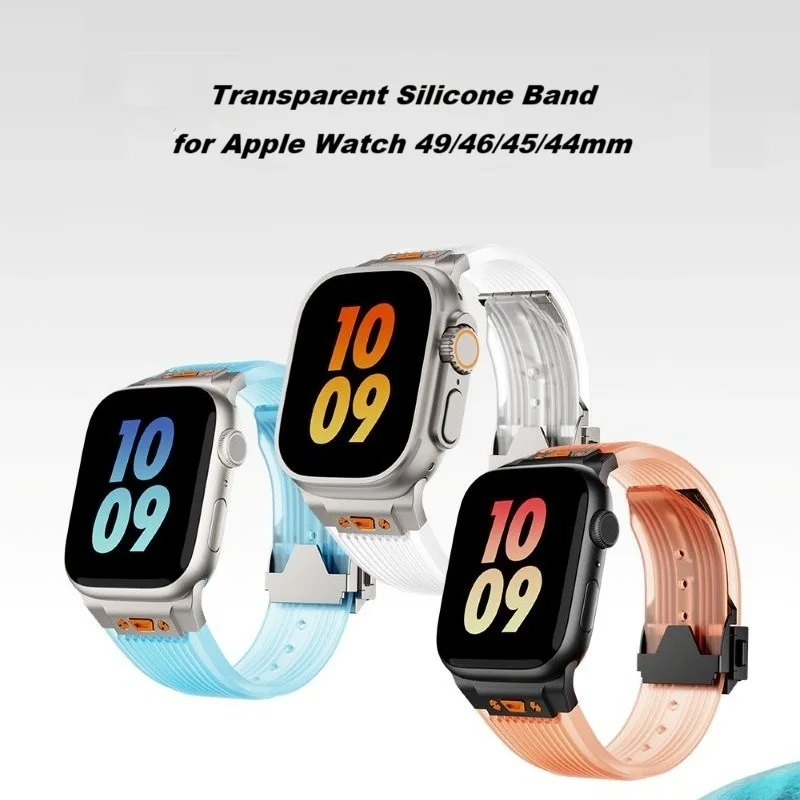 Transparent Silicone Band for Apple Watch Bands Ultra 49 46 45 44 42mm Soft Waterproof Wristband Sport Strap for iWatch Correa
Transparent Silicone Band for Apple Watch Bands Ultra 49 46 45 44 42mm Soft Waterproof Wristband Sport Strap for iWatch Correa