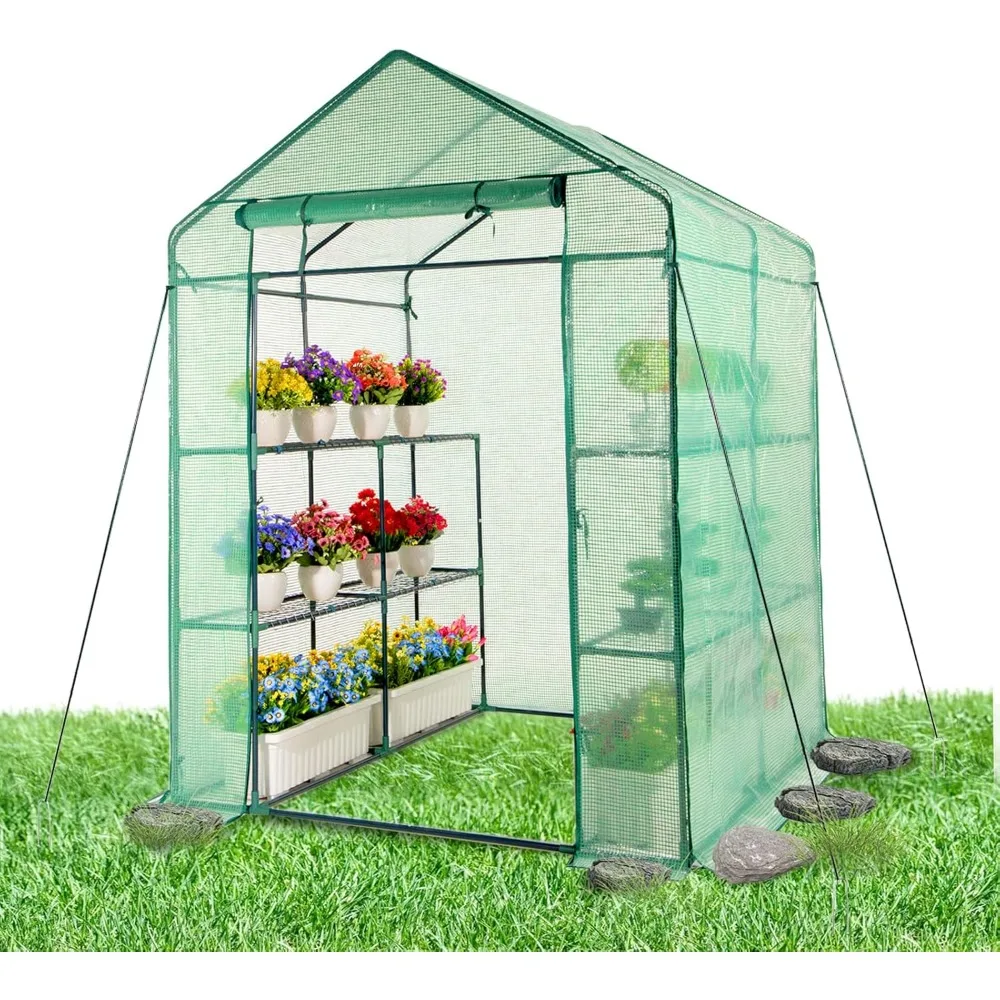 Walk in Greenhouse, Outdoor Greenhouse with Durable PE Cover & Sturdy Steel Frame for All Seasons, Convenient Rollable Door, An
Walk in Greenhouse, Outdoor Greenhouse with Durable PE Cover & Sturdy Steel Frame for All Seasons, Convenient Rollable Door, An