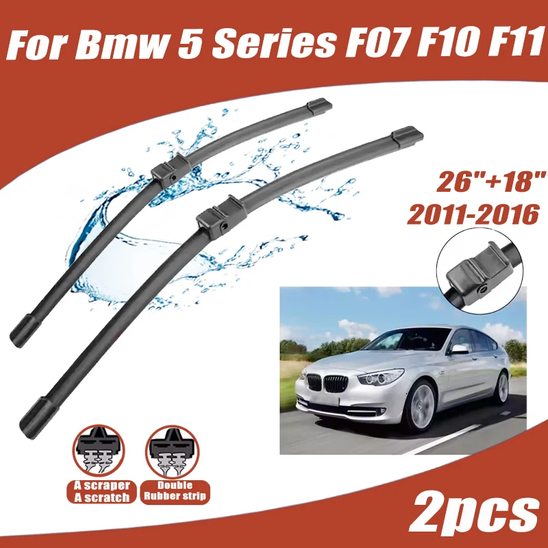 2Pcs 26"+18" Front Windshield Wiper Blades For Bmw 5 Series F07 F10 F11 2011-2016 2012 2013 2014 Quiet Durable Windscreen Wipers
2Pcs 26"+18" Front Windshield Wiper Blades For Bmw 5 Series F07 F10 F11 2011-2016 2012 2013 2014 Quiet Durable Windscreen Wipers