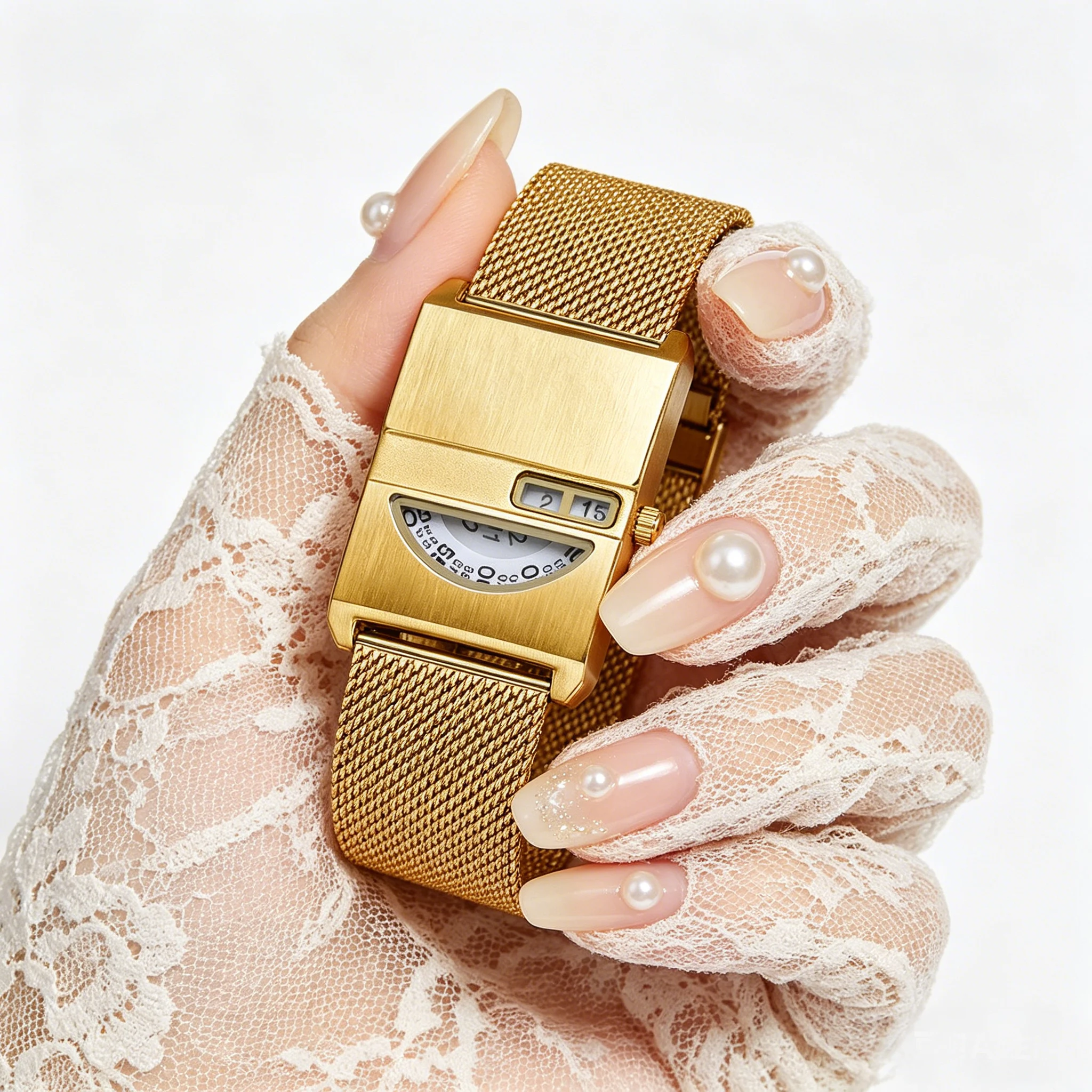 1pc Ladies' Square Luxury Watch, with a semi-circular dial, elegant design, double buckle waterproof breathable steel band net s
1pc Ladies' Square Luxury Watch, with a semi-circular dial, elegant design, double buckle waterproof breathable steel band net s