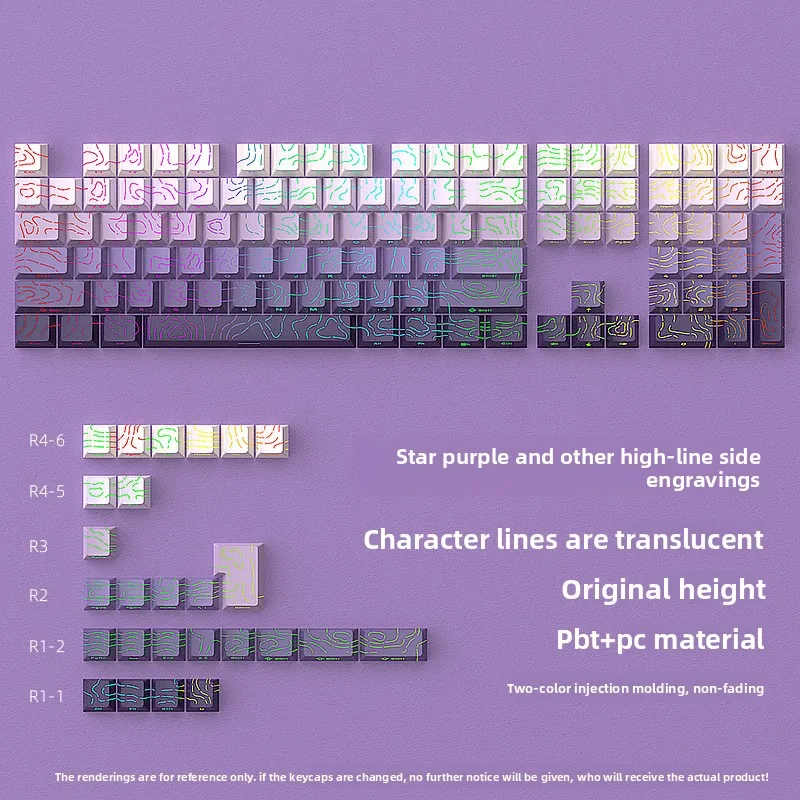 2025 Star Purple Contour 4.0 Keycaps OEM Height 135 Double-Color Small Full Set Crack Luminous For Gaming MX Mechanical Keyboard
2025 Star Purple Contour 4.0 Keycaps OEM Height 135 Double-Color Small Full Set Crack Luminous For Gaming MX Mechanical Keyboard