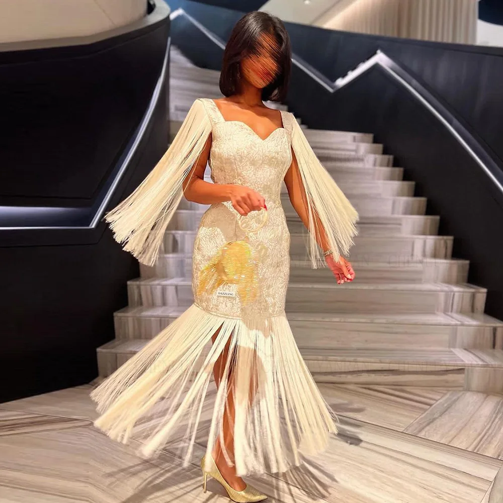 Tassel Ivory Formal Occasion Dresses 2023 Long Luxury Mermaid Party Dress Satin Elegant Sexy Evening Gowns فساتين حفلات
Tassel Ivory Formal Occasion Dresses 2023 Long Luxury Mermaid Party Dress Satin Elegant Sexy Evening Gowns فساتين حفلات