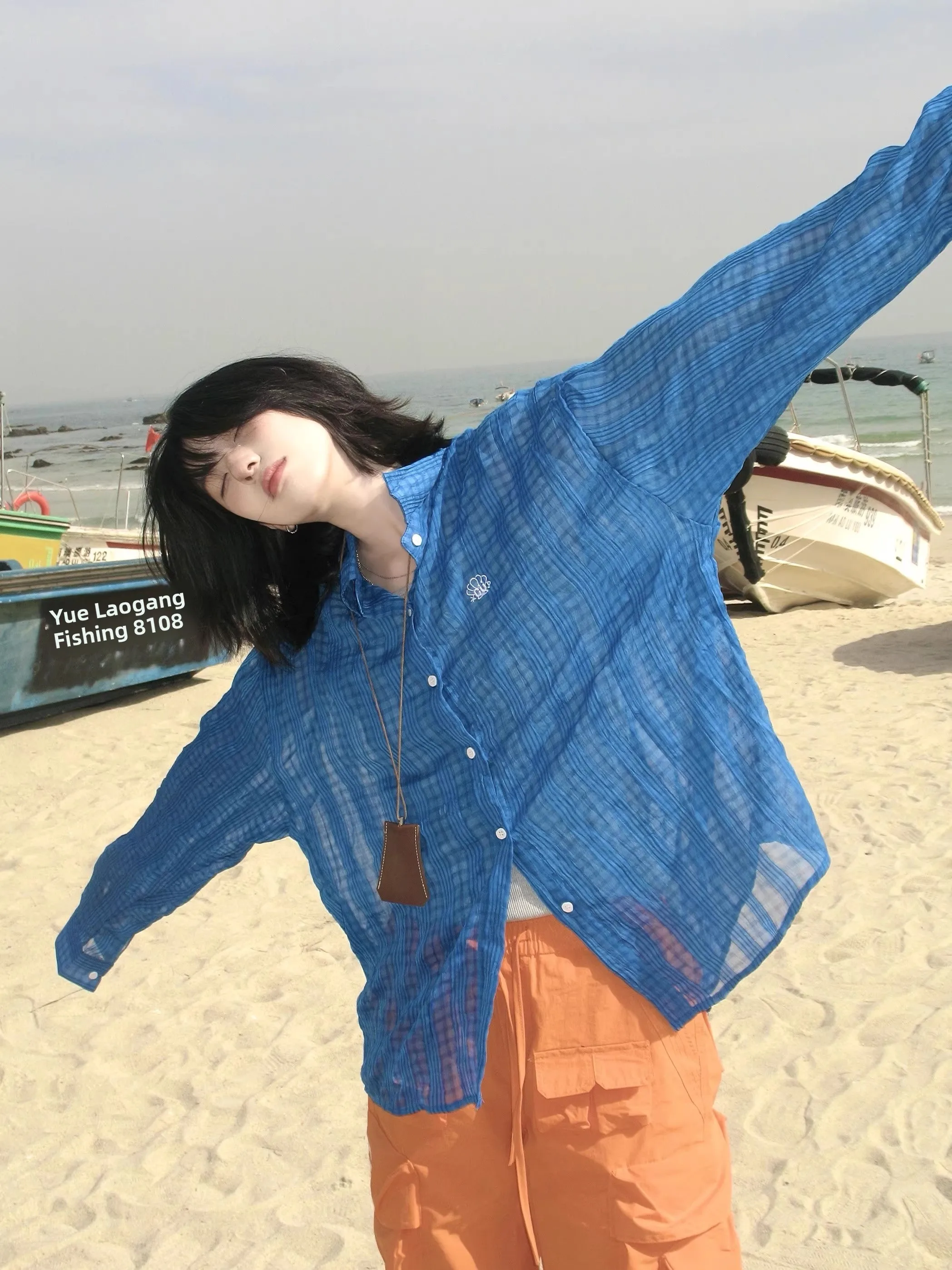 Summer Anti-Uv Long Sve Embroidered Me Outerwear Women's Loose Fit irt Tagkita Collar Button up Thin Material
Summer Anti-Uv Long Sve Embroidered Me Outerwear Women's Loose Fit irt Tagkita Collar Button up Thin Material