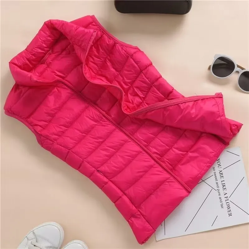 Женский жилет без рукавов, осенне-зимний теплый ультра легкий белый утиный пуховик, женский тонкий жилет без рукавов с воротником-стойкой
Женский жилет без рукавов, осенне-зимний теплый ультра легкий белый утиный пуховик, женский тонкий жилет без рукавов с воротником-стойкой