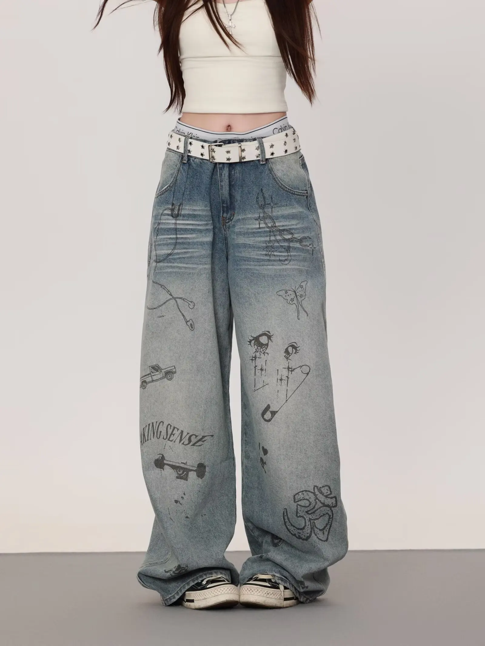 Pant Jeans Women Retro Cartoon Printed Graffiti Jeans for Women Coquette Women's Pants Jean Shoujo Girl Style Denim Woman Pants
Pant Jeans Women Retro Cartoon Printed Graffiti Jeans for Women Coquette Women's Pants Jean Shoujo Girl Style Denim Woman Pants