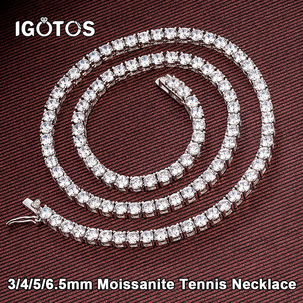 IGOTOS 3/4/5/6,5 мм круглые муассанитовые теннисные ожерелья для женщин S925 серебро сертифицированные бриллианты обручальная цепочка на шею ювелирные изделия
IGOTOS 3/4/5/6,5 мм круглые муассанитовые теннисные ожерелья для женщин S925 серебро сертифицированные бриллианты обручальная цепочка на шею ювелирные изделия