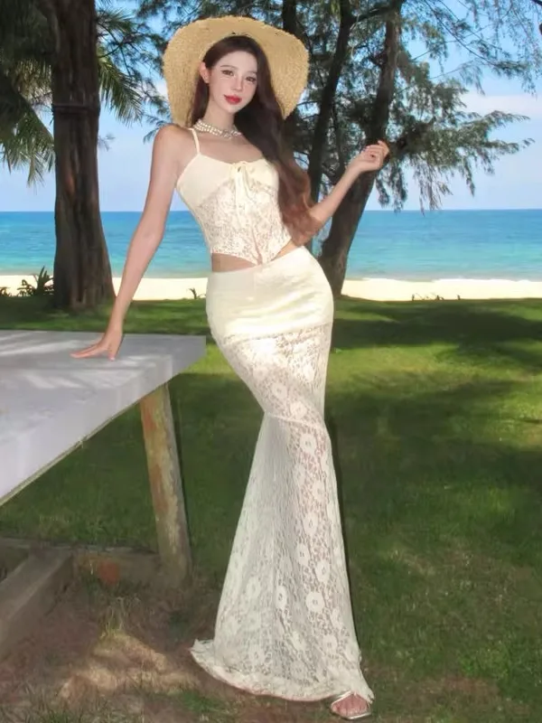 Summer Outfit Sexy Pure Desire Wind Strapless Top Wrap around Skirt Cardigan Three Piece Set Women's Fashion Cotton V-neck Lo...
Summer Outfit Sexy Pure Desire Wind Strapless Top Wrap around Skirt Cardigan Three Piece Set Women's Fashion Cotton V-neck Lo...