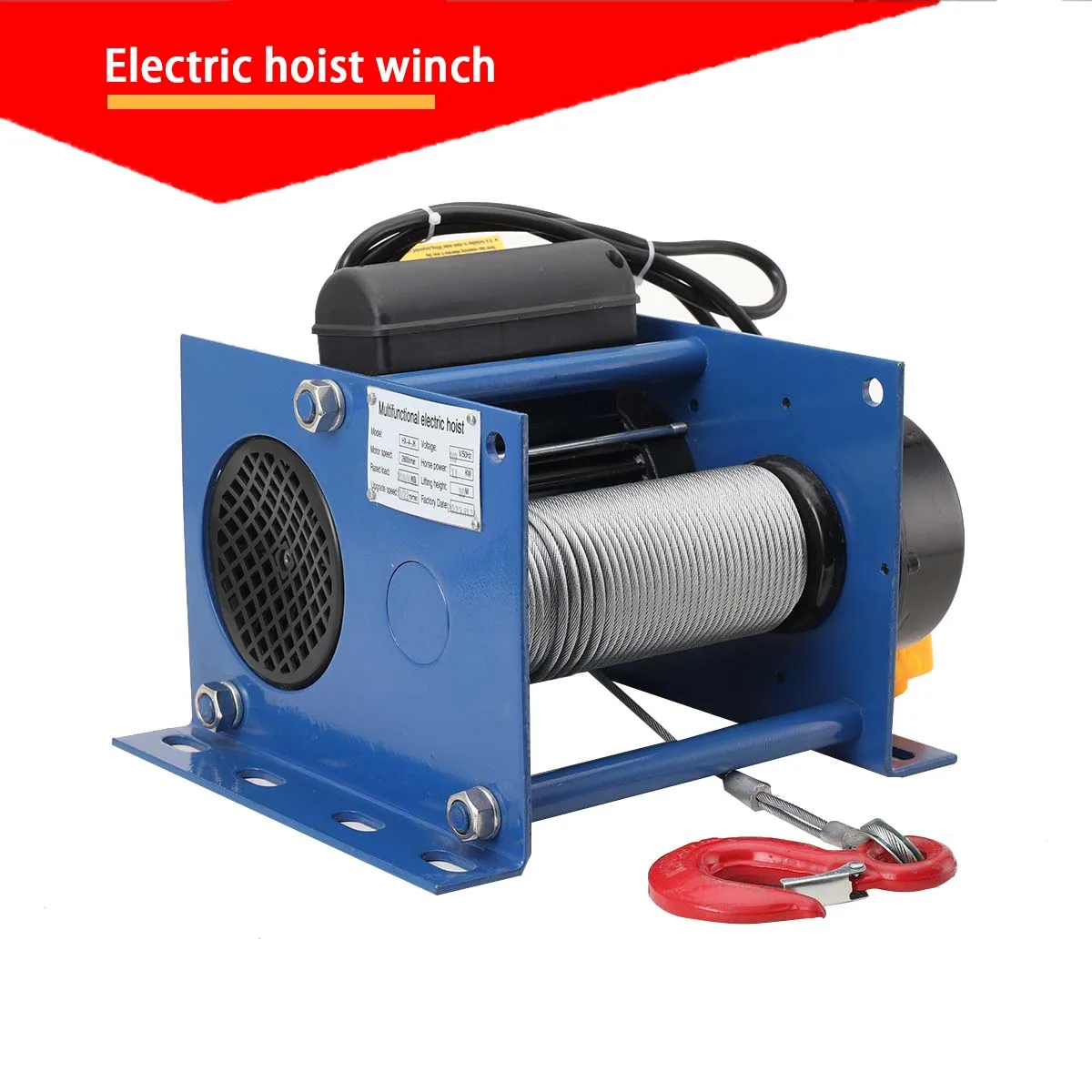 1000W Wire Rope Hoist Micro Electric Hoist Copper Motor Electric Hoist 30M Electric Winch 220v/380v 200-400kg
1000W Wire Rope Hoist Micro Electric Hoist Copper Motor Electric Hoist 30M Electric Winch 220v/380v 200-400kg