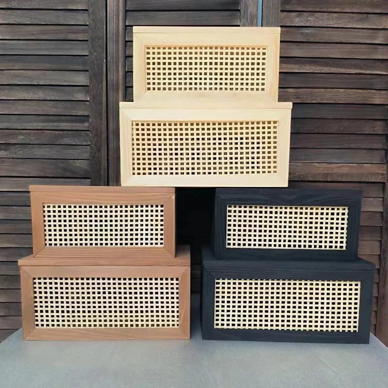Japanese Solid Wood Desk Organizer Vintage Woven Rattan Storage Box Cosmetic and Sundries Home Storage Stylish Sorting Baskets
Japanese Solid Wood Desk Organizer Vintage Woven Rattan Storage Box Cosmetic and Sundries Home Storage Stylish Sorting Baskets
