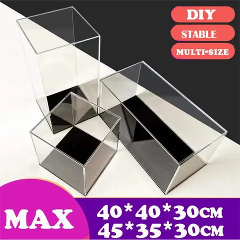 40*35*35cm max cajas de exhibición acrílicas figura vitrina transparente caja de acrílico modelo a prueba de polvo caja de almacenamiento Diy montar