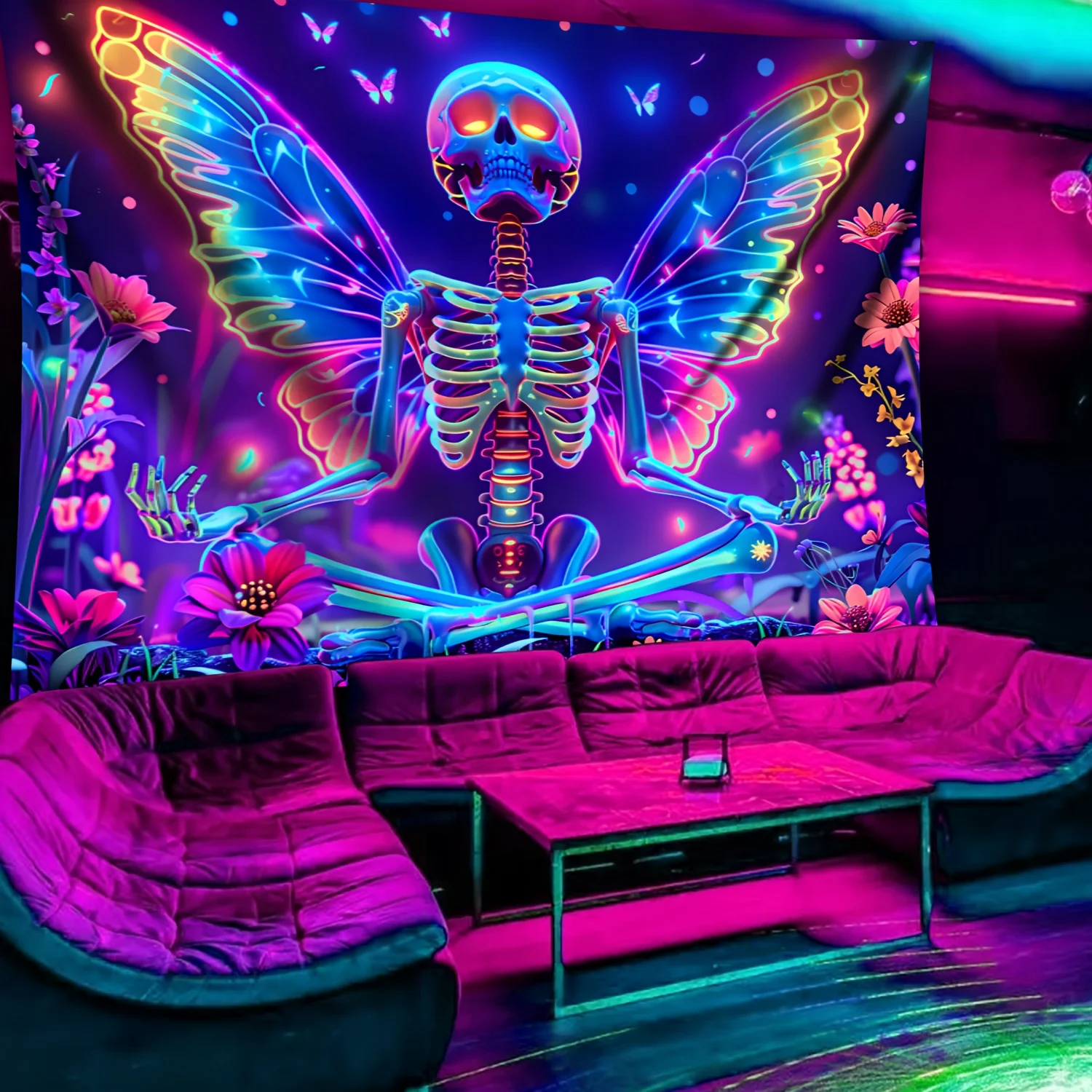 VIKAMA Skull Butterfly Tapestry Skull Rainbow Butterfly Wings Bedroom Music Studio Theme Decor Psychedelic Wall Decor
VIKAMA Skull Butterfly Tapestry Skull Rainbow Butterfly Wings Bedroom Music Studio Theme Decor Psychedelic Wall Decor