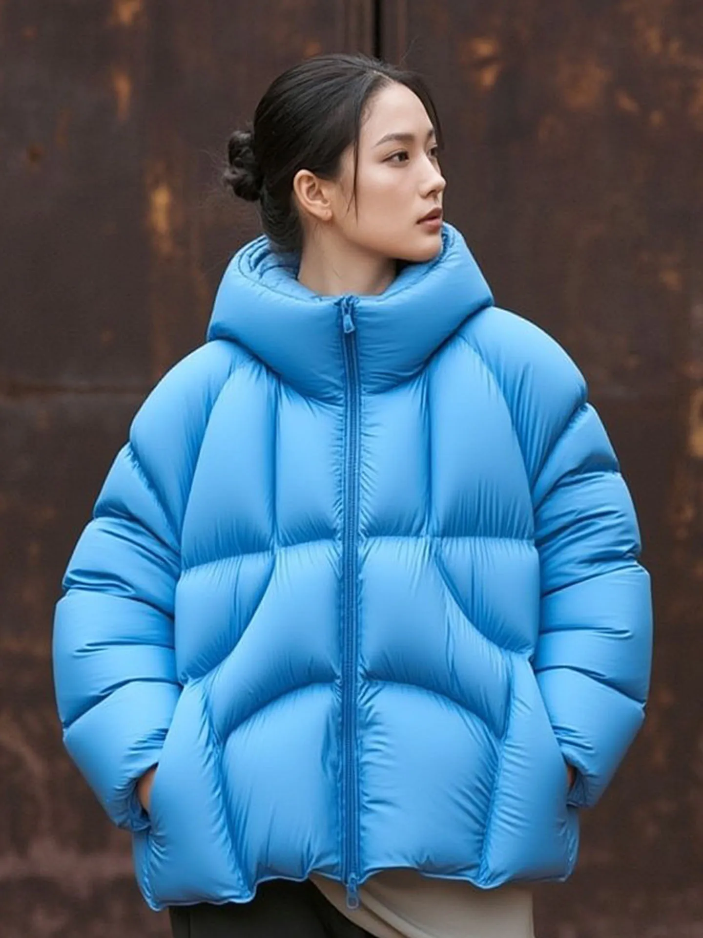 Korean Sle ort Puffer Jaet Women's Blue Fluffy Winter Coat Warm Thiened Polyester Fiber High Waist Zipper Closure
Korean Sle ort Puffer Jaet Women's Blue Fluffy Winter Coat Warm Thiened Polyester Fiber High Waist Zipper Closure