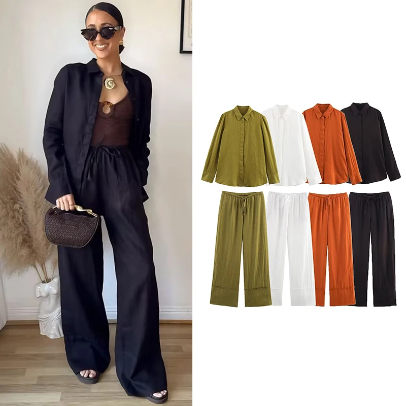Pants Sets Women's 2025 New Chic Spring 2-piece Fashion Elegant Straight Elastic Waist Pants Sets Female Street Youth Suit
Pants Sets Women's 2025 New Chic Spring 2-piece Fashion Elegant Straight Elastic Waist Pants Sets Female Street Youth Suit