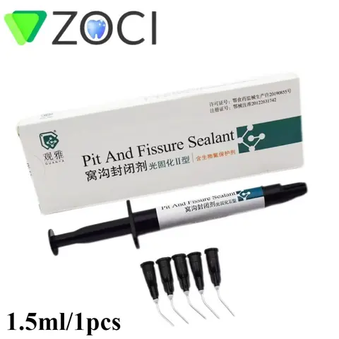Sellador Dental para fosas y fisuras, Material de protección de fluoruro de curado ligero, herramientas dentales, 1 Uds.