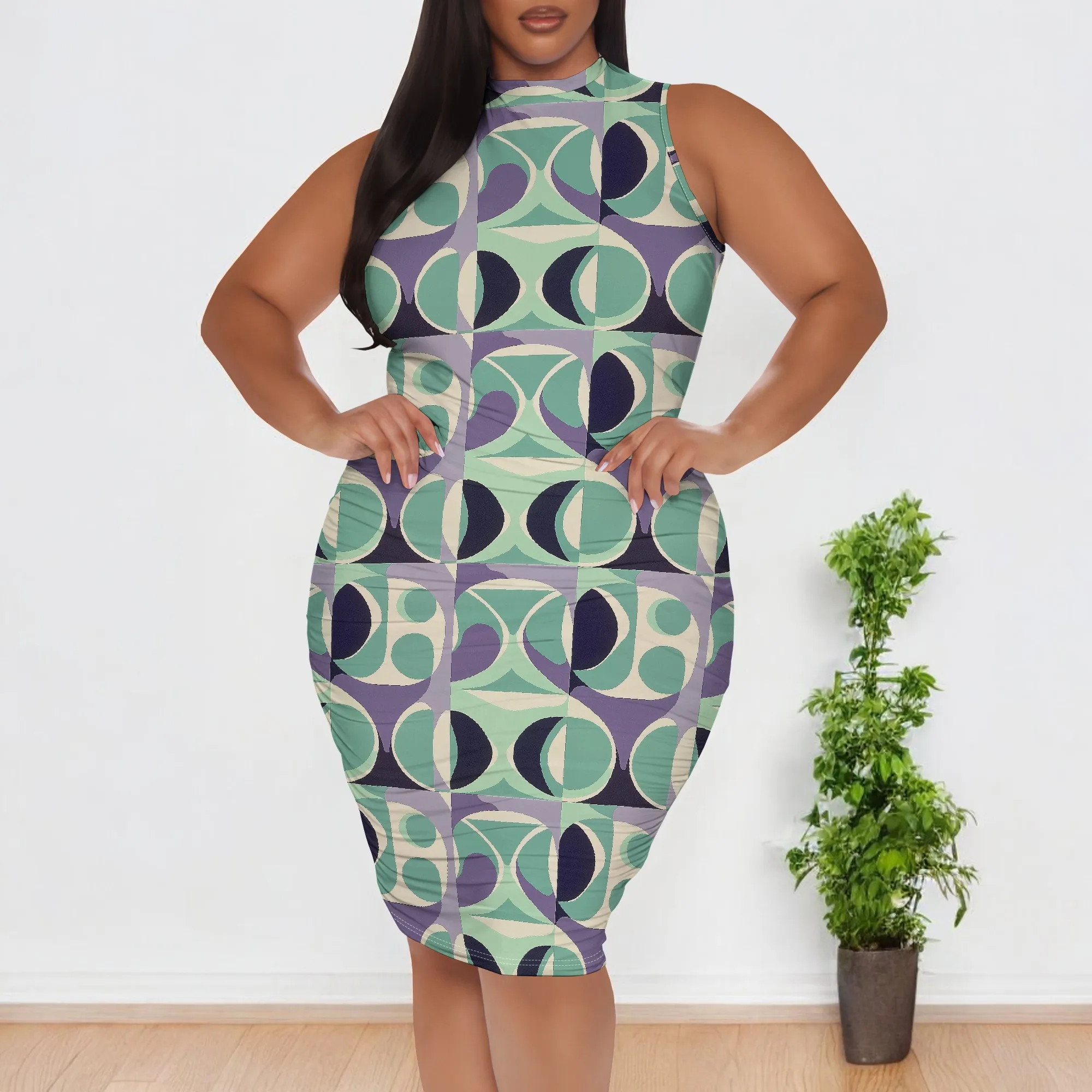 Plus Size Women's Geometric Bodycon Dress XL-6XL Sleeveless Retro Clubwear 2025 Party Outfit
Plus Size Women's Geometric Bodycon Dress XL-6XL Sleeveless Retro Clubwear 2025 Party Outfit